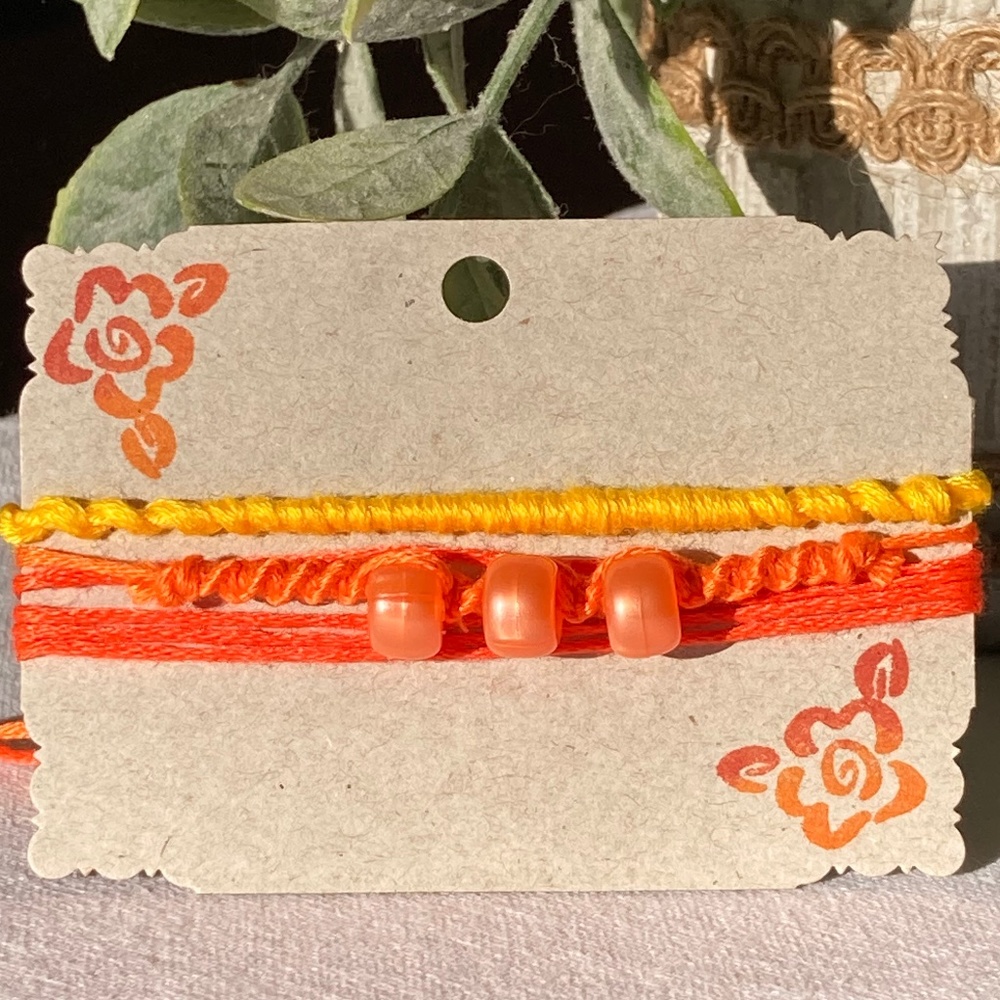 Adjustable Bracelets, Set of 3 Cotton Bracelets